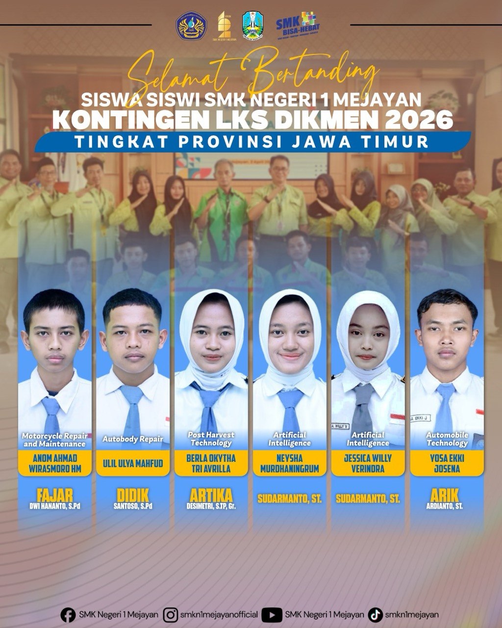 SMKN 1 Mejayan Kirim Kontingen Terbaik di LKS Dikmen 2026 Tingkat Provinsi Jawa Timur