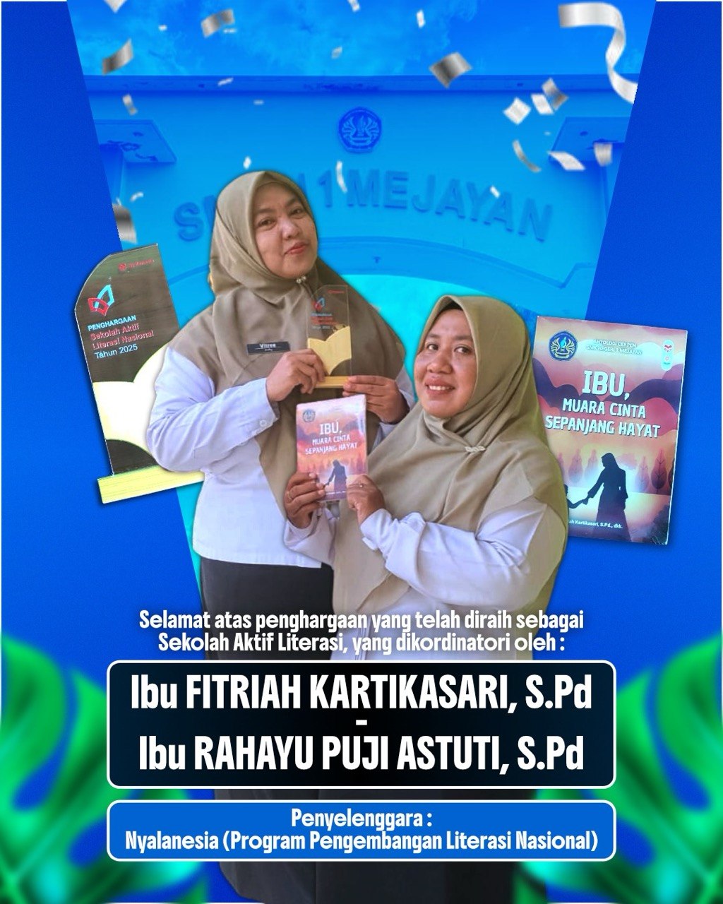 SMKN 1 Mejayan Raih Penghargaan Sekolah Aktif Literasi Nasional 2025