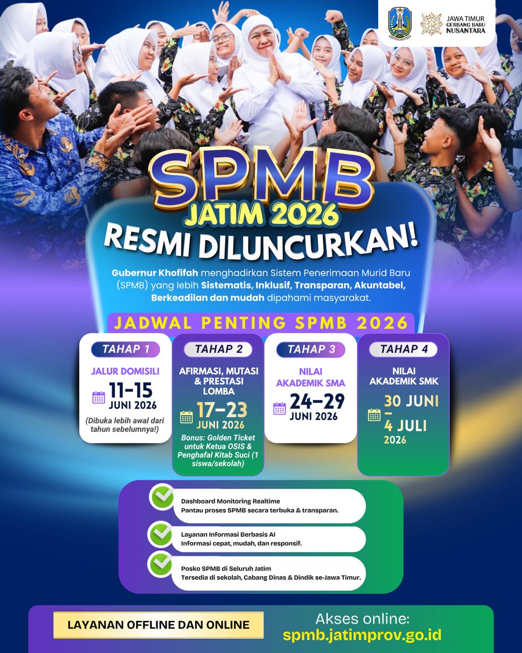 Jadwal SPMB Jatim 2026 SMA SMK Lengkap + Cara Daftar Online