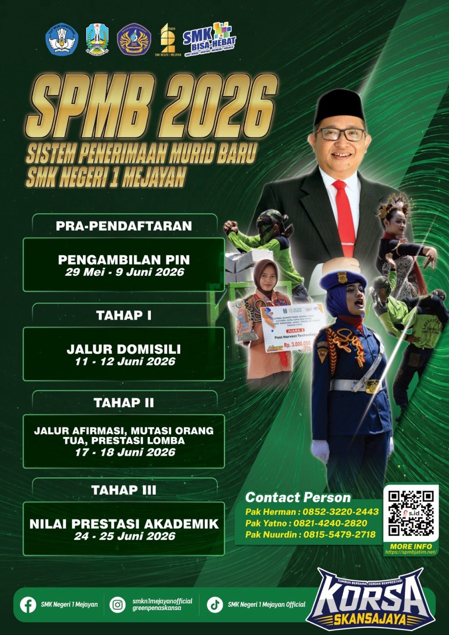 Panduan Lengkap & Jadwal Pendaftaran Siswa Baru (SPMB) SMK Negeri 1 Mejayan Tahun 2026